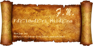 Földvári Miléna névjegykártya